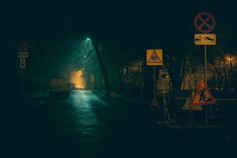 empty dark street morning