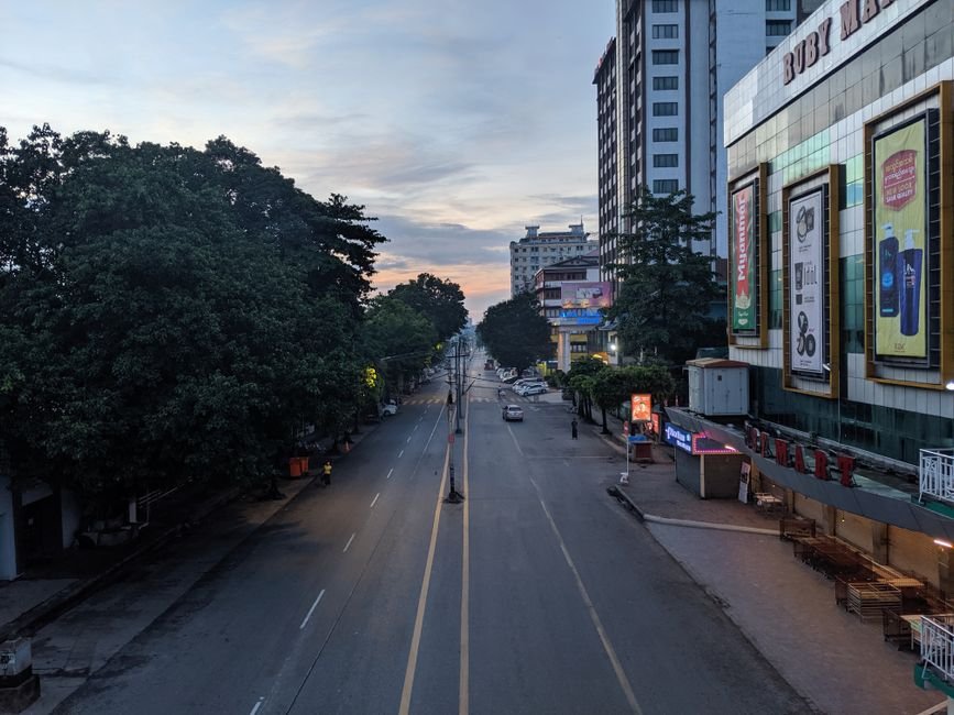 empty street sunrise calm