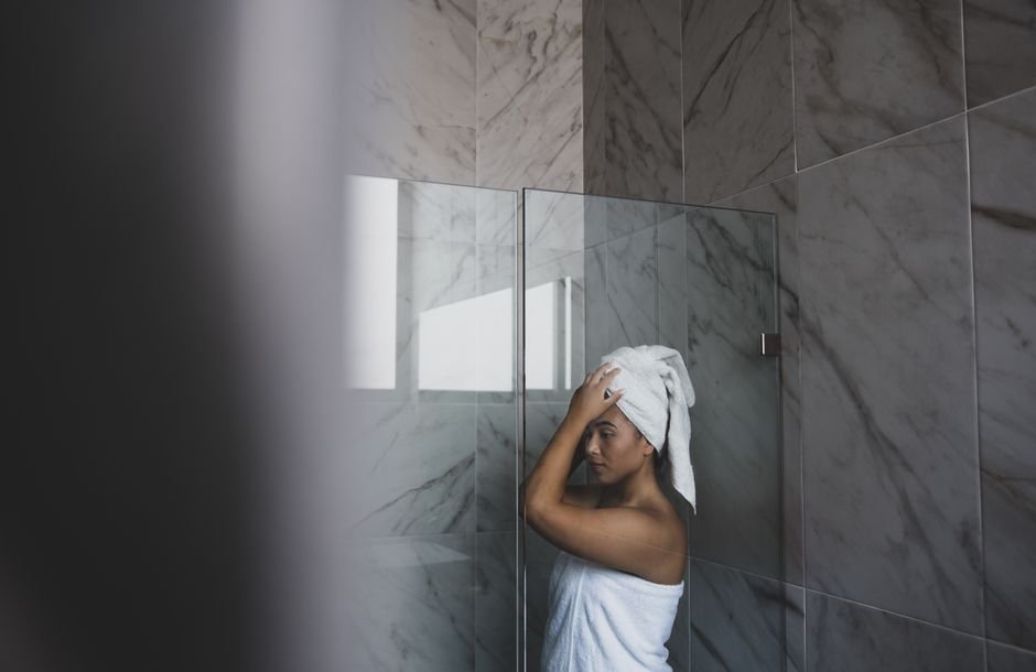 bathroom shower morning routine